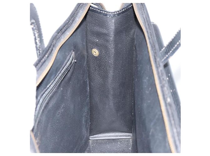 Céline Borsa a mano CELINE in pelle nera e oro Auth 154528 Nero D'oro - vista 19
