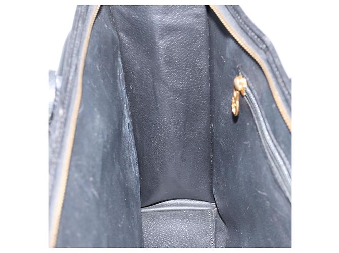Céline Borsa a mano CELINE in pelle nera e oro Auth 154528 Nero D'oro - vista 20