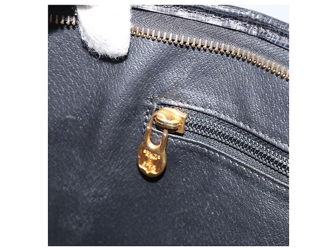 Céline Borsa a mano CELINE in pelle nera e oro Auth 154528 Nero D'oro - vista 21