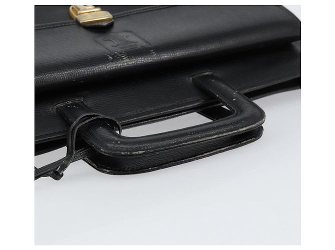 Céline Borsa a mano CELINE in pelle nera e oro Auth 154528 Nero D'oro - vista 7