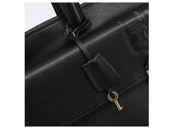 Céline Borsa a mano CELINE in pelle nera e oro Auth 154528 Nero D'oro - vista 9