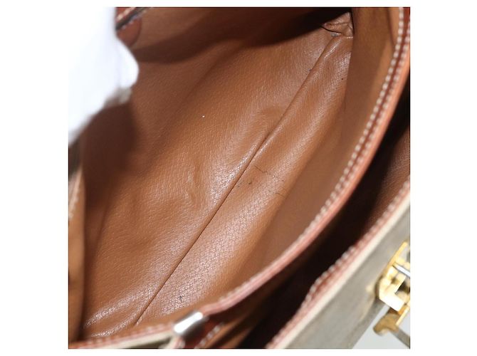 Céline Borsa a mano in tela Macadam CELINE PVC beige oro Auth bs31347 D'oro - vista 10
