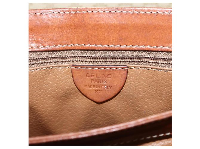 Céline Borsa a mano in tela Macadam CELINE PVC beige oro Auth bs31347 D'oro - vista 12