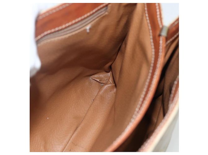 Céline Borsa a mano in tela Macadam CELINE PVC beige oro Auth bs31347 D'oro - vista 19