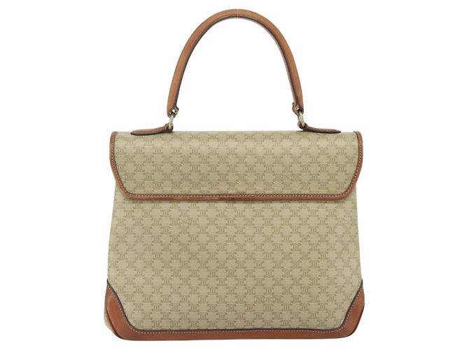 Céline Borsa a mano in tela Macadam CELINE PVC beige oro Auth bs31347 D'oro - vista 2