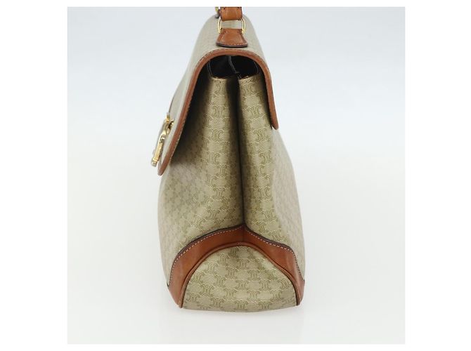 Céline Borsa a mano in tela Macadam CELINE PVC beige oro Auth bs31347 D'oro - vista 4