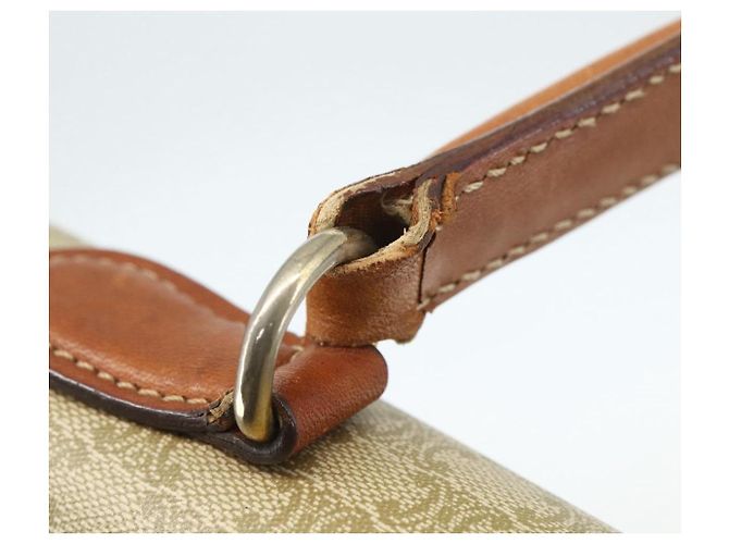 Céline Borsa a mano in tela Macadam CELINE PVC beige oro Auth bs31347 D'oro - vista 9