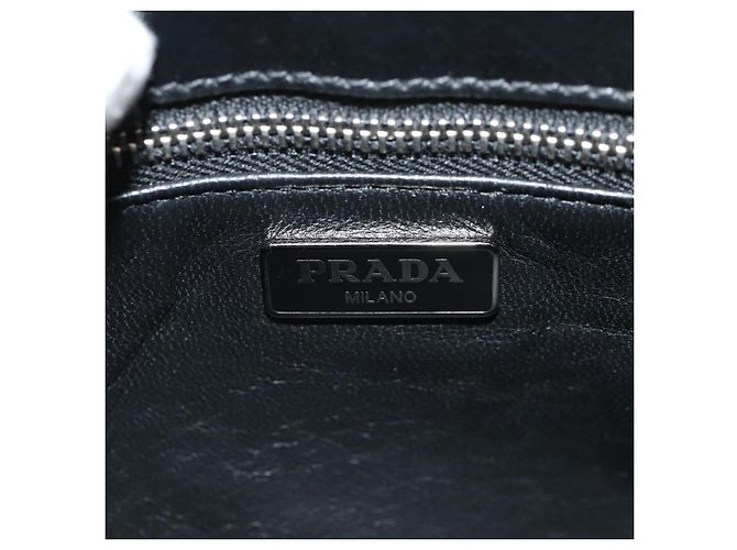Borsa a spalla con catena PRADA in nylon giallo argento autentica ka595V - vista 24