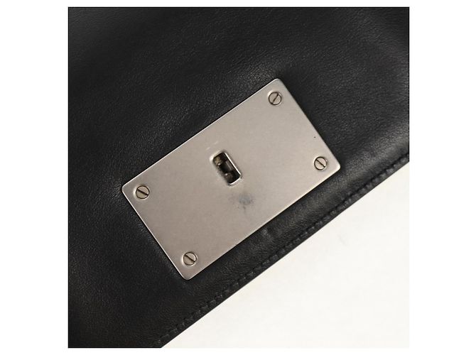 Borsa a spalla con catena PRADA in nylon giallo argento autentica ka595V - vista 8