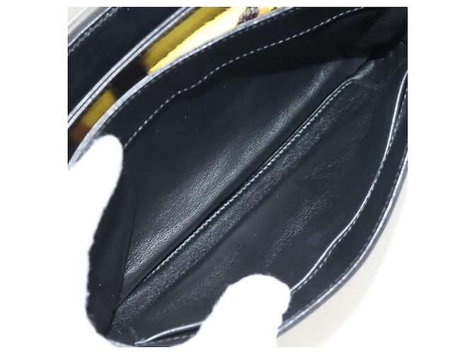 Borsa a spalla con catena PRADA in nylon giallo argento autentica ka595V - vista 9