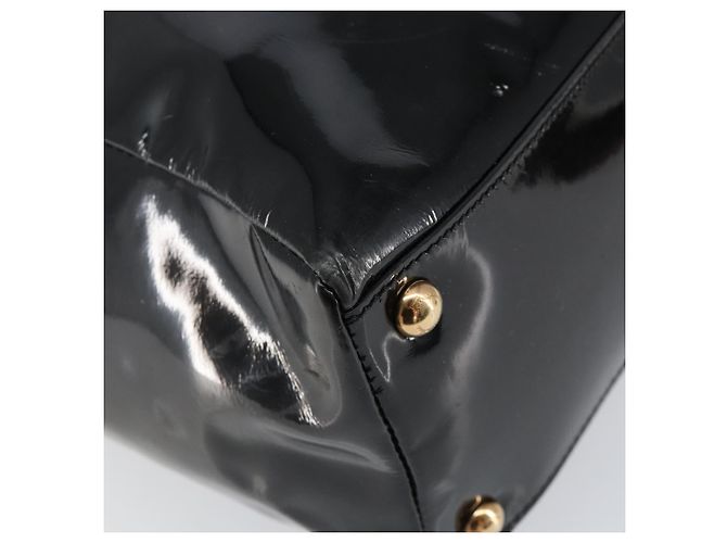 Borsa Tote Vala in pelle smaltata nera e oro Auth BA8230 di Salvatore Ferragamo Nero D'oro - vista 14