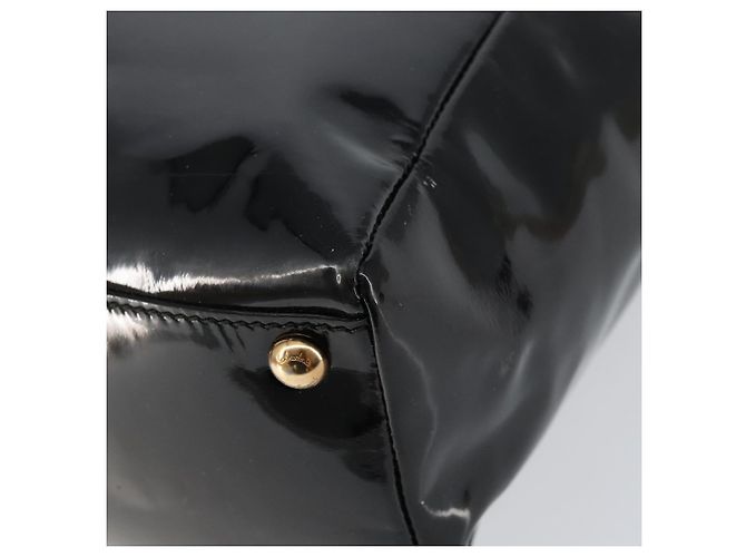 Borsa Tote Vala in pelle smaltata nera e oro Auth BA8230 di Salvatore Ferragamo Nero D'oro - vista 15