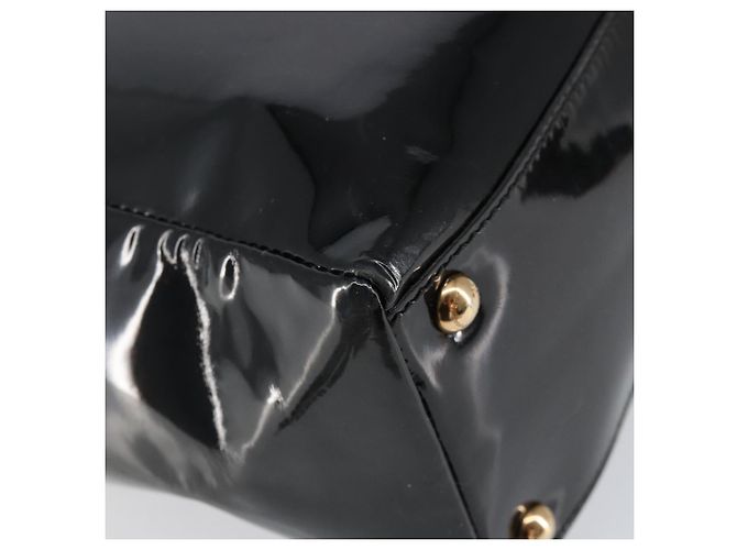 Borsa Tote Vala in pelle smaltata nera e oro Auth BA8230 di Salvatore Ferragamo Nero D'oro - vista 16