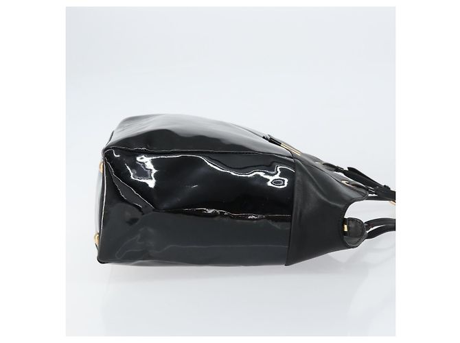 Borsa Tote Vala in pelle smaltata nera e oro Auth BA8230 di Salvatore Ferragamo Nero D'oro - vista 3