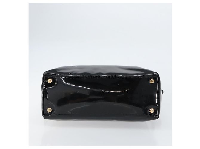 Borsa Tote Vala in pelle smaltata nera e oro Auth BA8230 di Salvatore Ferragamo Nero D'oro - vista 5