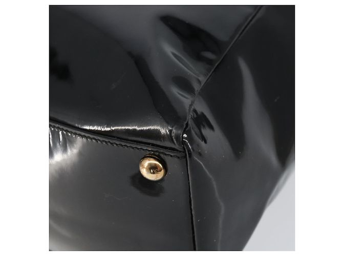 Borsa Tote Vala in pelle smaltata nera e oro Auth BA8230 di Salvatore Ferragamo Nero D'oro - vista 9