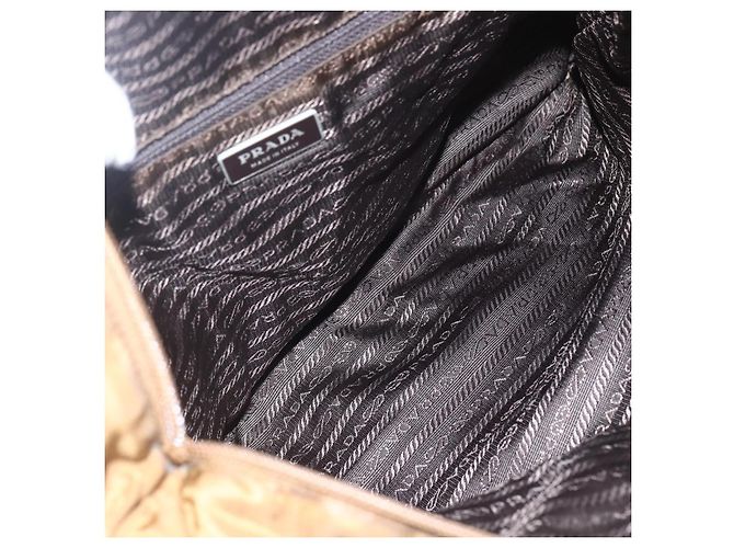 Bolso de Hombro PRADA de Nailon Marrón Plata Auténtico 151496 Castaño - vista 10