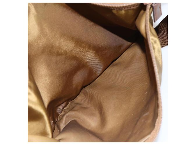 Bolso de Hombro PRADA de Nailon Marrón Plata Auténtico 151496 Castaño - vista 11