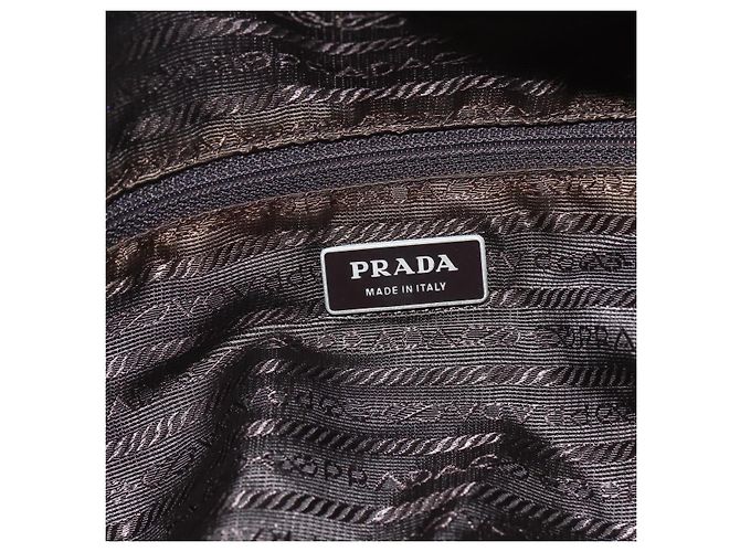 Bolso de Hombro PRADA de Nailon Marrón Plata Auténtico 151496 Castaño - vista 20