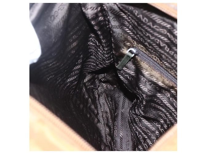 Bolso de Hombro PRADA de Nailon Marrón Plata Auténtico 151496 Castaño - vista 23