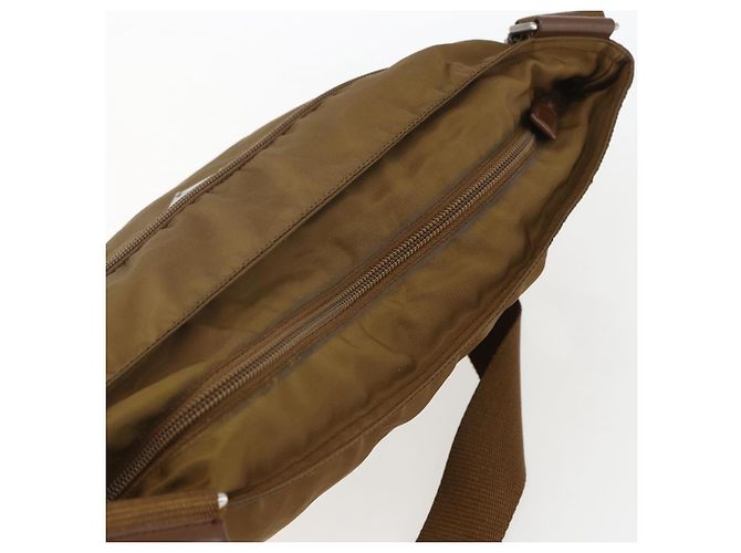 Bolso de Hombro PRADA de Nailon Marrón Plata Auténtico 151496 Castaño - vista 6