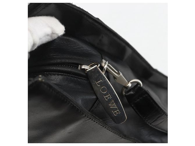 Borsa LOEWE in pelle 2 in 1 nera argento autentica 151766 Nero - vista 10