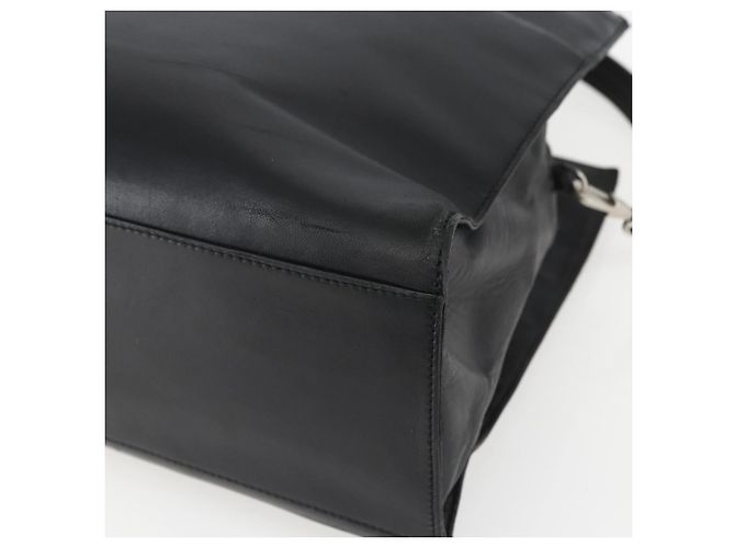 Borsa LOEWE in pelle 2 in 1 nera argento autentica 151766 Nero - vista 16