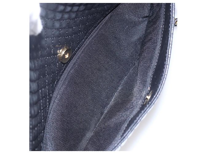 BALLY Ketten-Schultertasche Leder Schwarz Gold Auth 154725 Golden - Ansicht 12