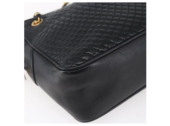 BALLY Ketten-Schultertasche Leder Schwarz Gold Auth 154725 Golden - Ansicht 14