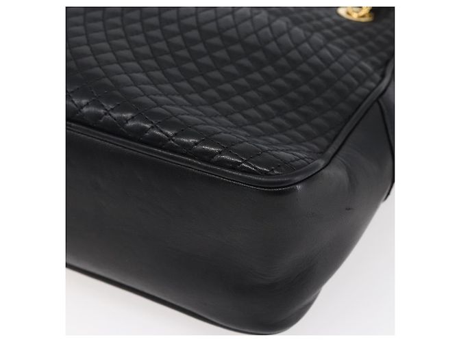 BALLY Ketten-Schultertasche Leder Schwarz Gold Auth 154725 Golden - Ansicht 15