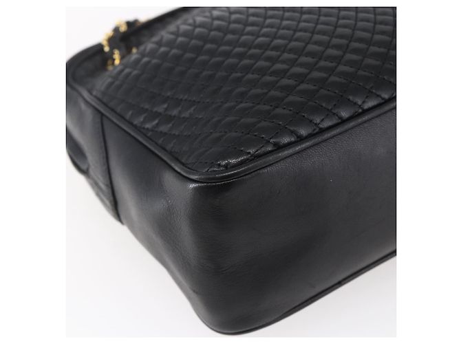 BALLY Ketten-Schultertasche Leder Schwarz Gold Auth 154725 Golden - Ansicht 16