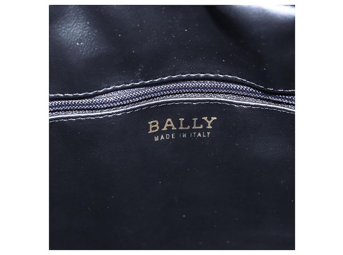 BALLY Ketten-Schultertasche Leder Schwarz Gold Auth 154725 Golden - Ansicht 18