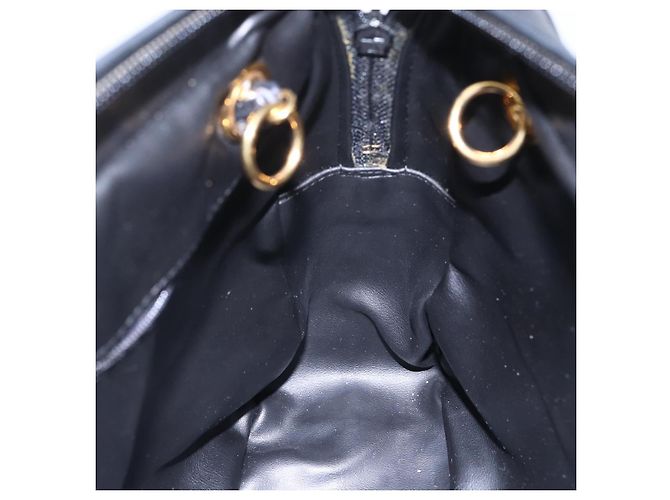 BALLY Ketten-Schultertasche Leder Schwarz Gold Auth 154725 Golden - Ansicht 21