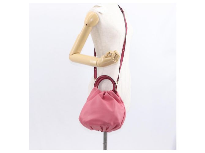 Borsa a mano LOEWE Bounce in pelle 2 in 1 Rosa Oro Auth 156019 D'oro - vista 23