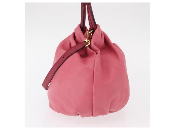 Borsa a mano LOEWE Bounce in pelle 2 in 1 Rosa Oro Auth 156019 D'oro - vista 3