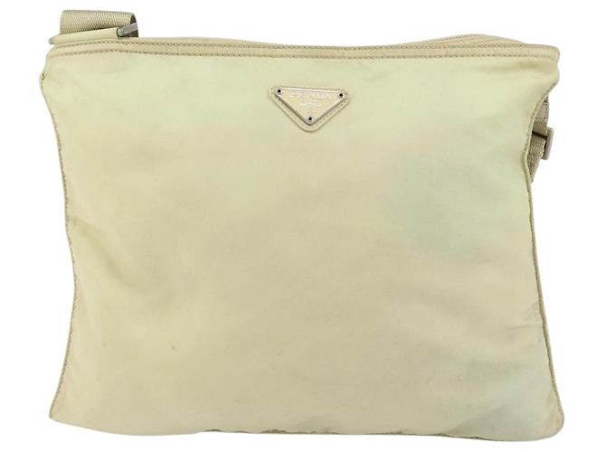 PRADA Schultertasche Nylon Elfenbein Silber Authentisch ar13843 Roh - Ansicht 13