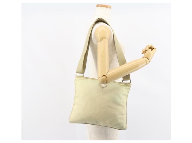 PRADA Schultertasche Nylon Elfenbein Silber Authentisch ar13843 Roh - Ansicht 21