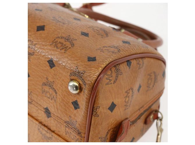 Borsa MCM Logogram Vicetos in pelle PVC 2 in 1 marrone oro Auth BA8199 D'oro - vista 10