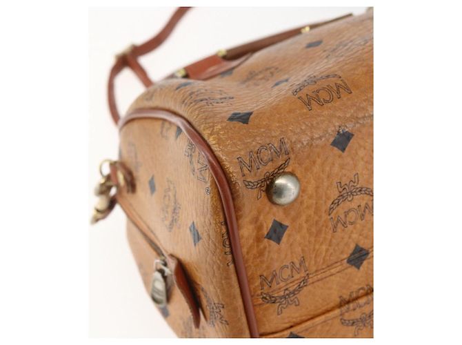 Borsa MCM Logogram Vicetos in pelle PVC 2 in 1 marrone oro Auth BA8199 D'oro - vista 15
