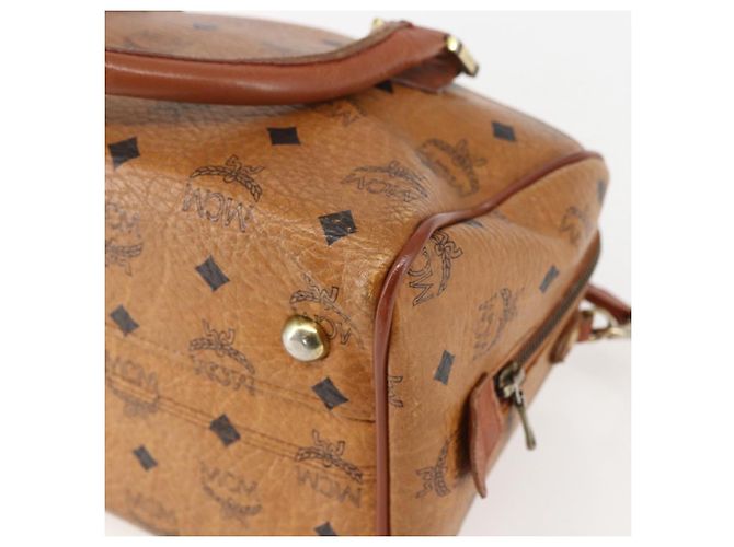 Borsa MCM Logogram Vicetos in pelle PVC 2 in 1 marrone oro Auth BA8199 D'oro - vista 16
