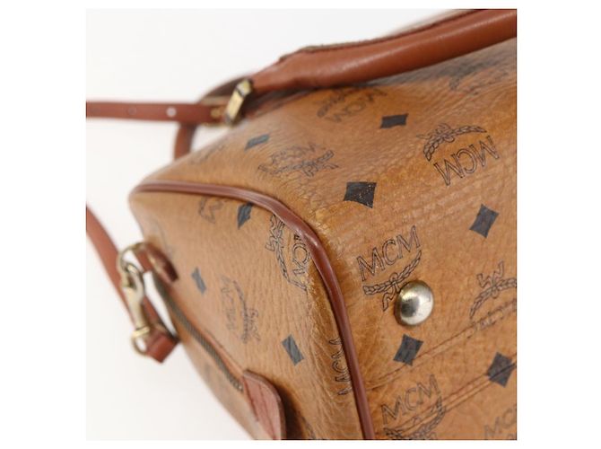 Borsa MCM Logogram Vicetos in pelle PVC 2 in 1 marrone oro Auth BA8199 D'oro - vista 17