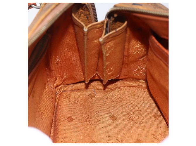 Borsa MCM Logogram Vicetos in pelle PVC 2 in 1 marrone oro Auth BA8199 D'oro - vista 21