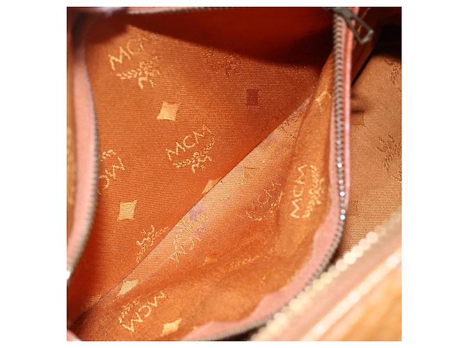 Borsa MCM Logogram Vicetos in pelle PVC 2 in 1 marrone oro Auth BA8199 D'oro - vista 23