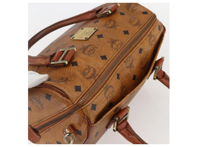 Borsa MCM Logogram Vicetos in pelle PVC 2 in 1 marrone oro Auth BA8199 D'oro - vista 6
