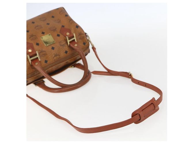 Borsa MCM Logogram Vicetos in pelle PVC 2 in 1 marrone oro Auth BA8199 D'oro - vista 9