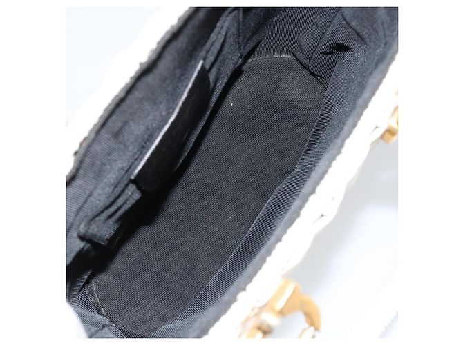 Borsa a mano Gancini in rattan bianco e oro Auth BA8212 di Salvatore Ferragamo D'oro - vista 11