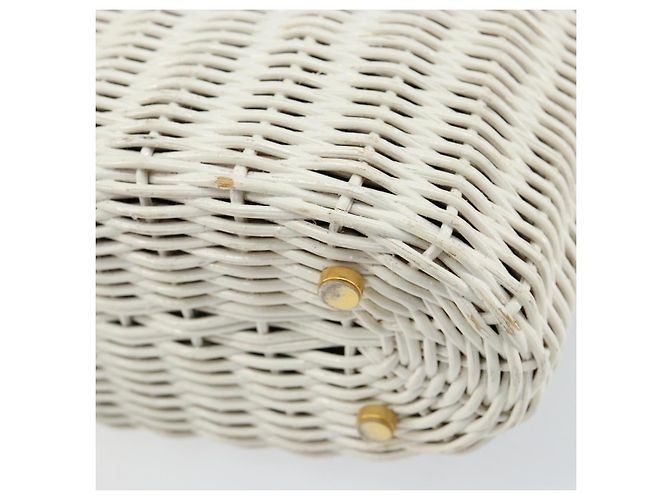 Borsa a mano Gancini in rattan bianco e oro Auth BA8212 di Salvatore Ferragamo D'oro - vista 15