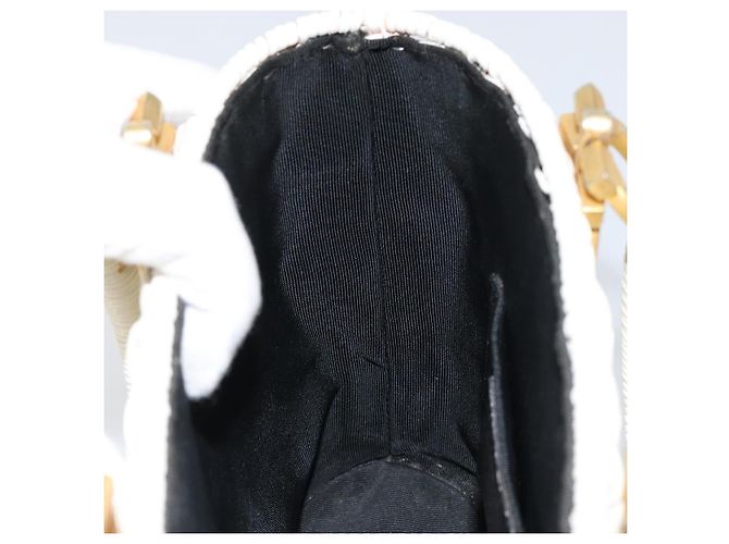 Borsa a mano Gancini in rattan bianco e oro Auth BA8212 di Salvatore Ferragamo D'oro - vista 18