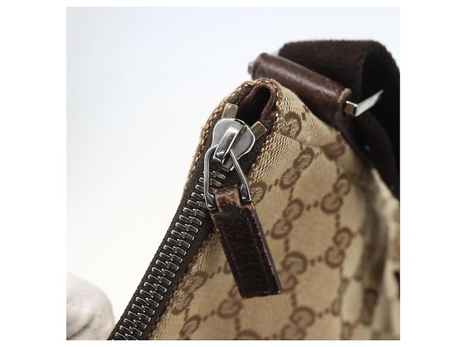Borsa a Spalla GG Canvas Gucci Beige Argento 110054 Auth 151560 - vista 10