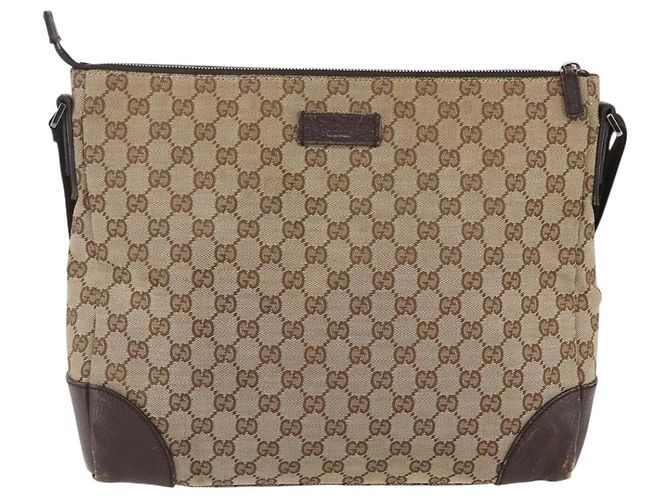 Borsa a Spalla GG Canvas Gucci Beige Argento 110054 Auth 151560 - vista 13